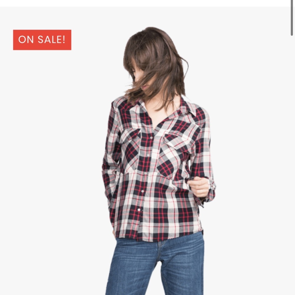 Zara Buffalo Plaid Snap Flannel Shirt. Size Medium.